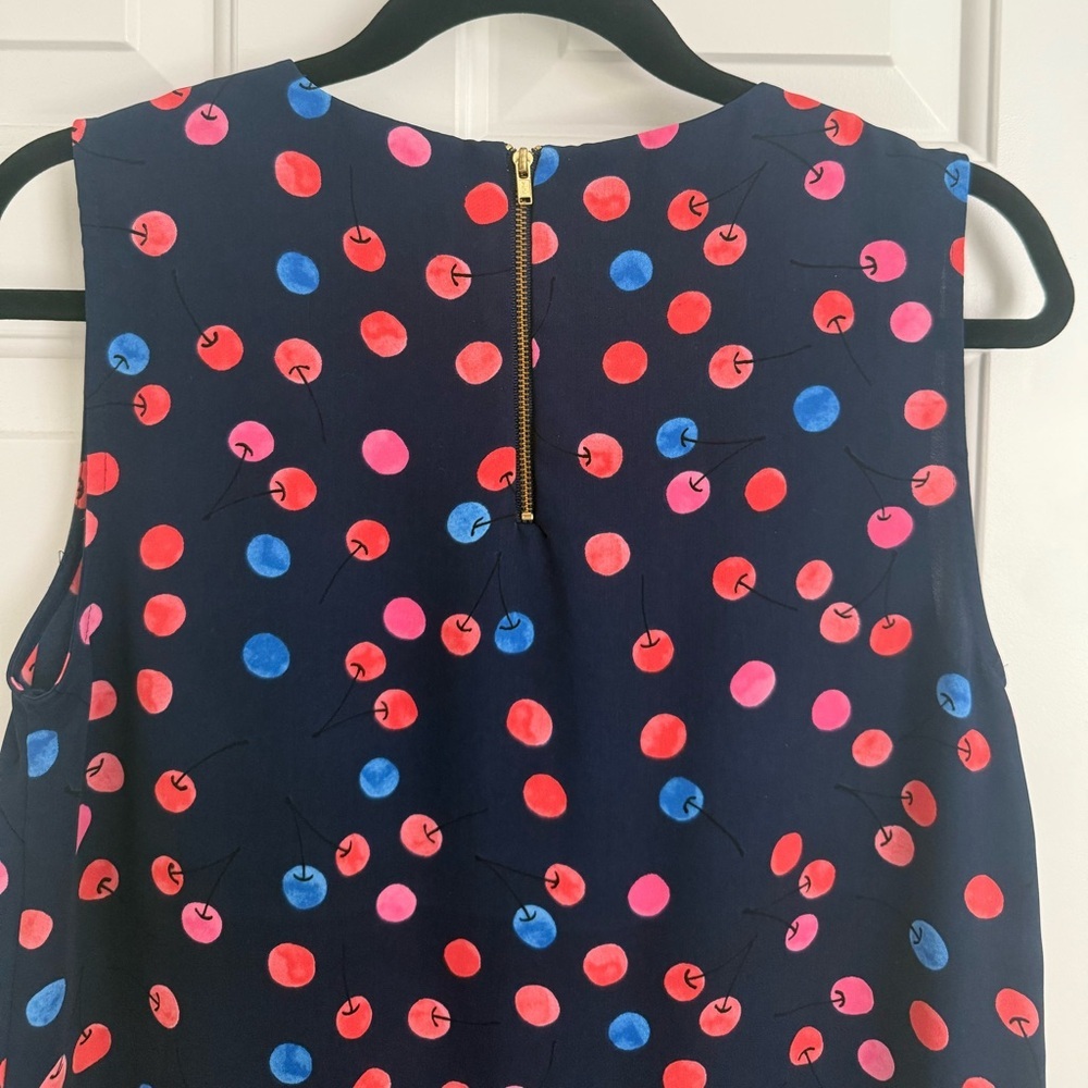 Cynthia Rowley Cherry Print Drop Waist Dress - Size 6 - Navy/Multicolor - EUC - Picture 3 of 7